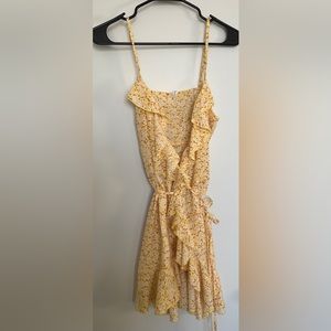 Yellow Floral Spaghetti Strap Dress